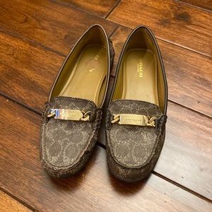 Coach brown leather loafer